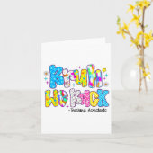 Bruh We Back Teaching Istants Funny Back To School カード (黄色い花)