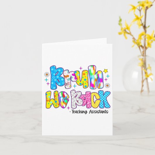 Bruh We Back Teaching Istants Funny Back To School カード (黄色い花)