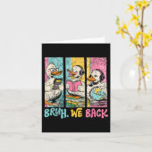 Bruh We Back To School Student Cute Goose Duck Tea カード (黄色い花)