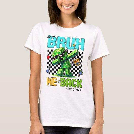 Bruh We Ck 小学校の初日 学校へ戻ろう ボーイズ用 Tシャツ (正面)