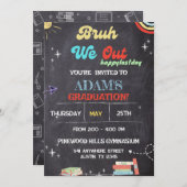 Bruh We Out Chalkboard pre K卒業 招待状 (正面/裏面)