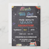 Bruh We Out Chalkboard pre K卒業 招待状 (正面)