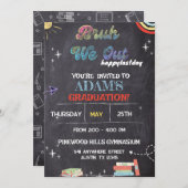 Bruh We Out Chalkboard pre K卒業 招待状 (正面/裏面)