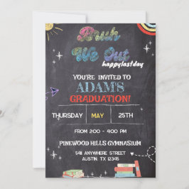 Bruh We Out Chalkboard pre K卒業 招待状