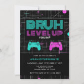 Bruh You In? Arcade Video Games Boy Cool Birthday 招待状 (正面)