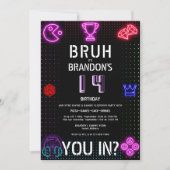 BRUH YOU IN Boy10代の誕生日ビデオゲームのスイーバー 招待状 (正面)
