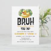 Bruh You In Pool Party Funny Duck Boy Birthday  招待状 (スタンド正面)