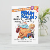 Bruh You In? Sleep Over Boy Birthday Party 招待状 (スタンド正面)