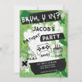 Bruh You In Video 10代の Game Boy誕生日 招待状 (正面)