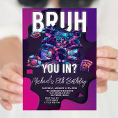 Bruh You In Video Gameネオンゲーマーバースデーパーティー 招待状