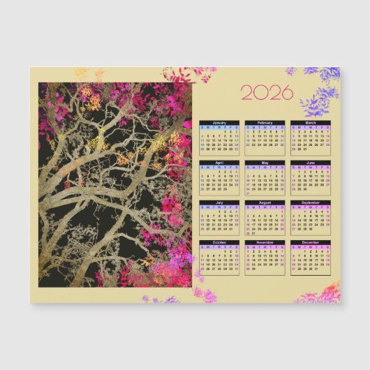 Bruin tree  2026  magnetic calendar (正面)