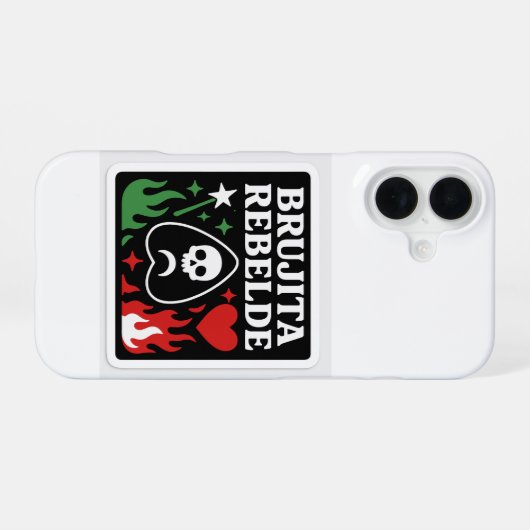 Brujita Rebelde Phone Case – Witchy Latina Pride iPhone 16ケース (裏面横)