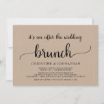 Brunch 素朴 Invitatiの結婚駆け落ち後 招待状<br><div class="desc">美しいBrunch Elopement結婚の発表/招待状カード、茶色のクラフト、素朴、ミニマシンプルリストのデザイン。これは、あなたの結婚式のレセプションとポストの結婚お祝いパーティーに最適である。一致する詳細/フォントにレタリングを追加#TeeshaDerrick</div>