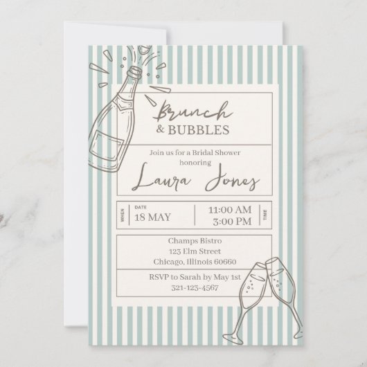 Brunch and Bubbles 招待状 (正面)
