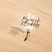 Brunch and Bubbly Bridal Shower アクリル招待状 (レイダウン)