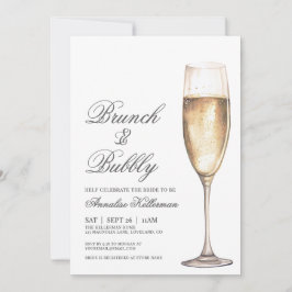 Brunch And Bubbly Bridal Shower 招待状