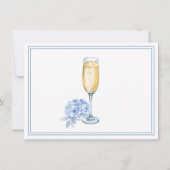Brunch and Bubbly Bridal Shower Blue Champagne Pop 招待状 (裏面)
