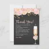 Brunch and Bubbly Bridal Shower Elegant Flowers サンキューカード (正面)