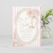 Brunch and Bubbly Colorful Floral Bridal Shower 招待状 (スタンド正面)