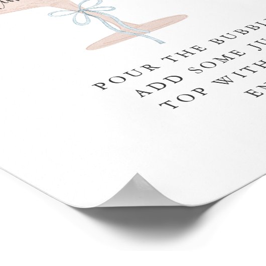 Brunch and Bubbly Mimosa Bar Sign  ポスター (角)