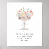 Brunch and Bubbly Mimosa Bar Sign  ポスター (正面)