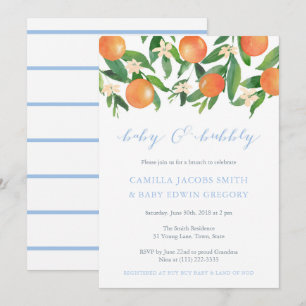 Brunch Baby Shower for Boy;ベビーと泡立 招待状
