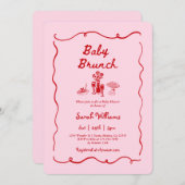 Brunch Baby Shower Girl Invitation 招待状 (正面/裏面)