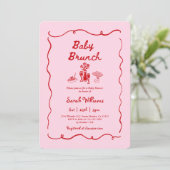 Brunch Baby Shower Girl Invitation 招待状 (スタンド正面)
