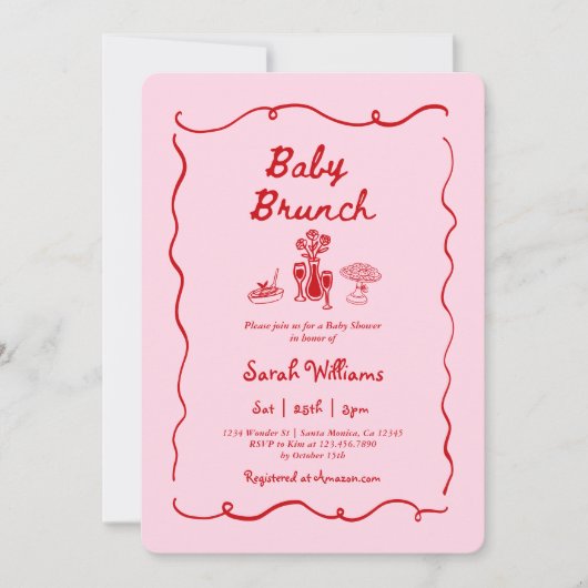 Brunch Baby Shower Girl Invitation 招待状 (正面)
