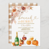 Brunch & Bubbly Burnt Orange Bridal Shower 招待状 (正面/裏面)