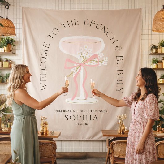 Brunch & Bubbly Champagne Bridal Shower Tapestry タペストリー