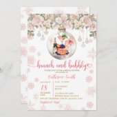 Brunch Bubbly Christmas Dinner Bridal Shower Party 招待状 (正面/裏面)