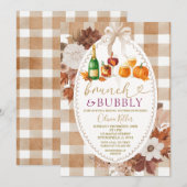 Brunch & Bubbly Fall Cocktail Bridal Shower 招待状 (正面/裏面)