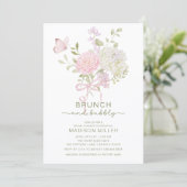 Brunch & Bubbly Floral Bridal Shower Invite 招待状 (スタンド正面)