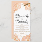 Brunch & Bubbly Menu Card – Peach Watercolor メニュー (正面/裏面)