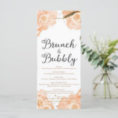 Brunch & Bubbly Menu Card – Peach Watercolor メニュー (スタンド正面)
