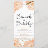 Brunch & Bubbly Menu Card – Peach Watercolor メニュー (正面)