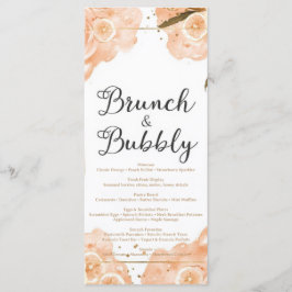Brunch & Bubbly Menu Card – Peach Watercolor メニュー
