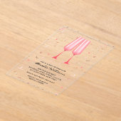 Brunch Champagne Bridal Shower アクリル招待状 (レイダウン)