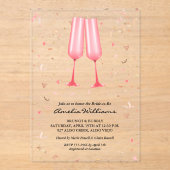 Brunch Champagne Bridal Shower アクリル招待状 (正面)