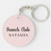 Brunch Club | ピンクの手書きスクリプト キーホルダー (裏面)
