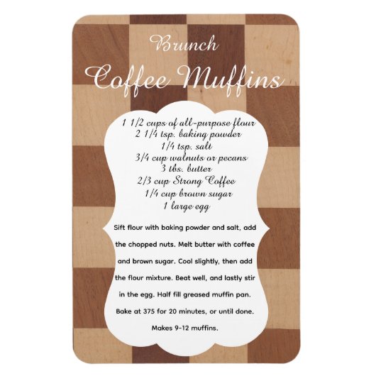 Brunch Coffee Muffin Recipe Magnet マグネット (縦)