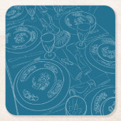 Brunch Tablescape スクエアペーパーコースター (正面)