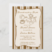 Brunch with bride retro coffee bridal shower 招待状 (正面)