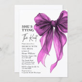 Brunch With The Bride She's Tying The Knot Bow 招待状 (正面/裏面)