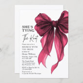 Brunch With The Bride She's Tying The Knot Bow 招待状 (正面/裏面)