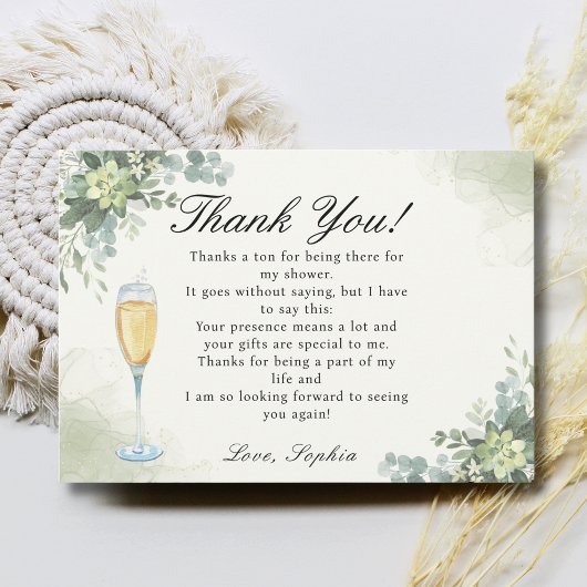 Brunch y Bubbly Glass of Champange  サンキューカード