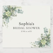 Brunch y Bubbly Glass of Champange Bridal Shower スパークリングワインラベル (シングルラベル)