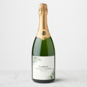 Brunch y Bubbly Glass of Champange Bridal Shower スパークリングワインラベル (正面)