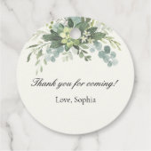 Brunch y Bubbly Glass of Champange Bridal Shower フェイバータグ (裏面)